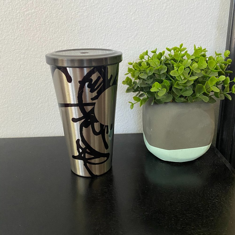 *SOLD* Starbucks Graffiti Black Silver Tumbler